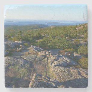 Morgon på toppen av Cadillac Mountain i Acadia Stenunderlägg