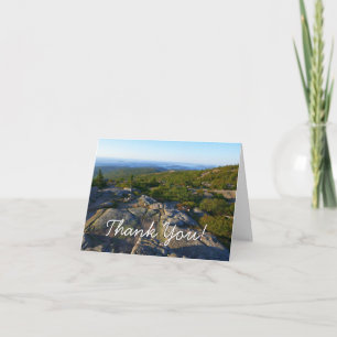 Morgon på toppen av Cadillac Mountain i Acadia Tack Kort