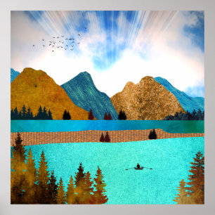 Morgon Sjö Rower Poster