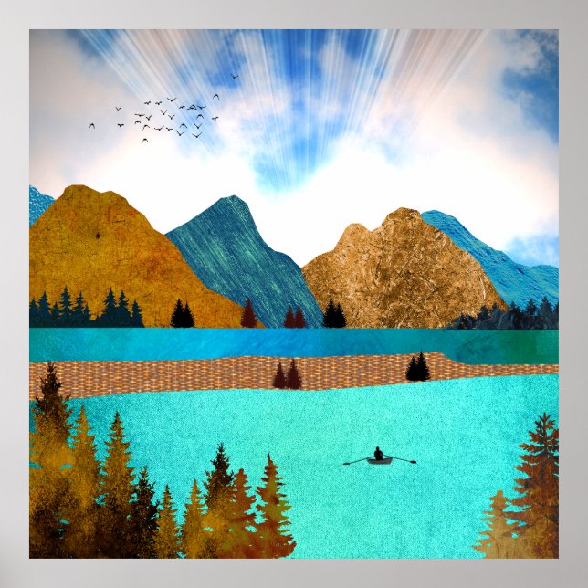 Morgon Sjö Rower Poster (Framsidan)