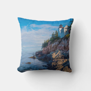 Morgon Sol vid Bass Harbour Lighthouse Kudde