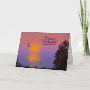 Morgon Sunrise Birthday med namn Kort