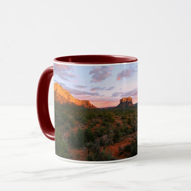 Morgon Sunrise Sedona Arizona Desert Mugg (Framsida vänster)