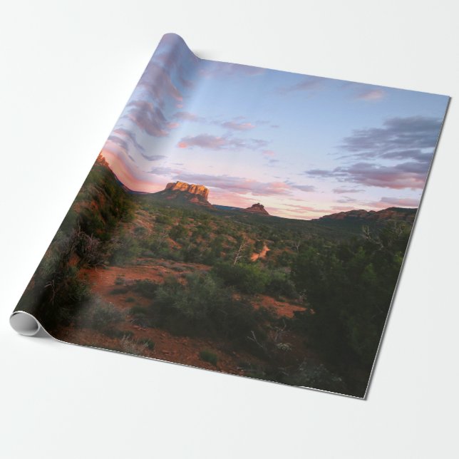 Morgon Sunrise Sedona Arizona Desert Presentpapper (Utrullad)