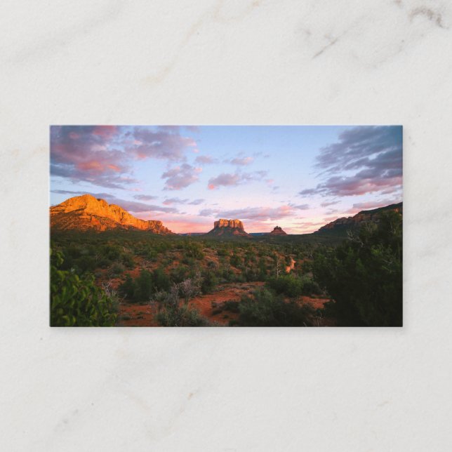Morgon Sunrise Sedona Arizona Desert Visitkort (Framsida)