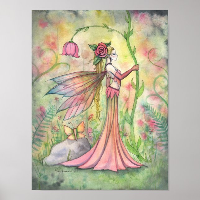 Morgon Sunshine Flower Fairy Art Fantasy Poster (Framsidan)