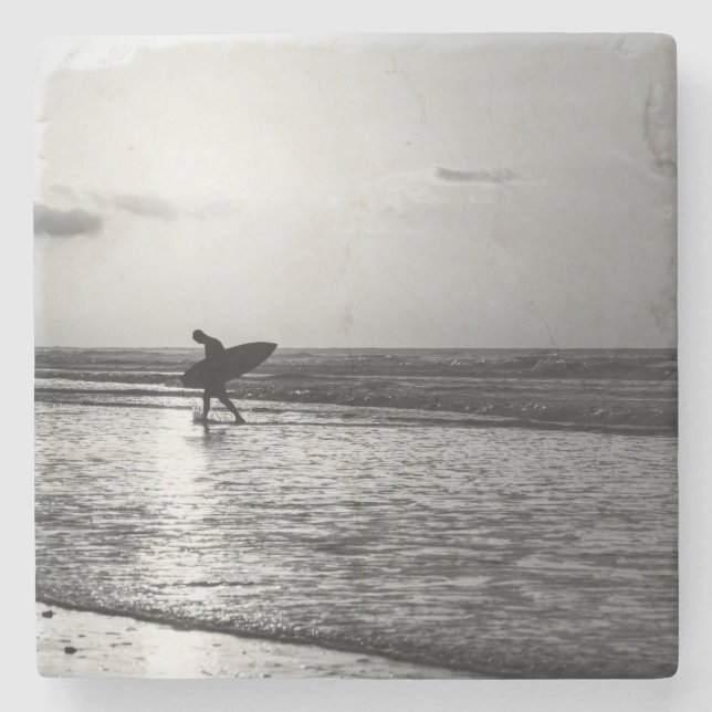 Morgon Surfer Grayscale Stenunderlägg (Framsidan)