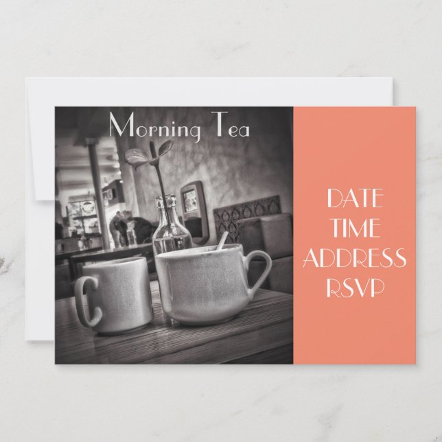 Morgon Tea cafe party Inbjudningar (Framsida)