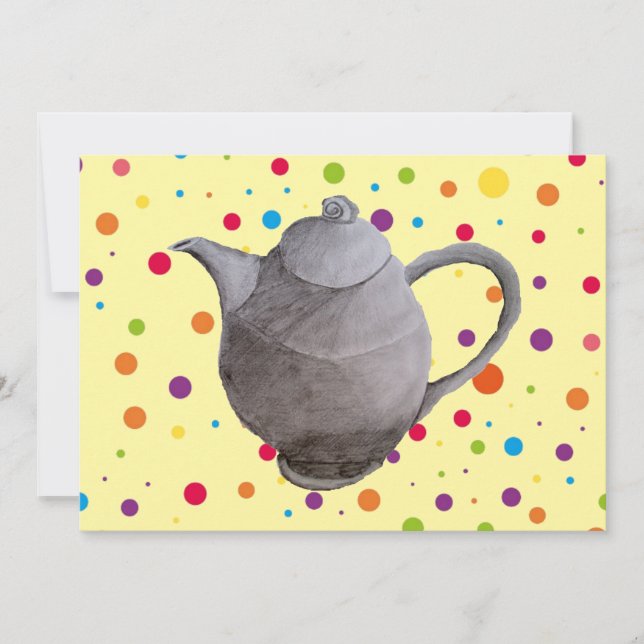 Morgon Tea retro-vintagen cafe party Inbjudningar (Framsida)