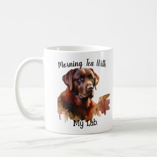  ''Morgon Tea with My Labrador '' Mugg' Kaffemugg (Vänster)