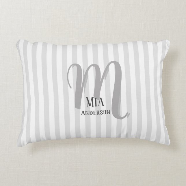 Morgon Vibe Personlig Monogram Prydnadskudde (Framsidan)