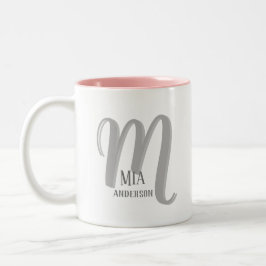 Morgon Vibe Personlig Monogram Två-Tonad Mugg