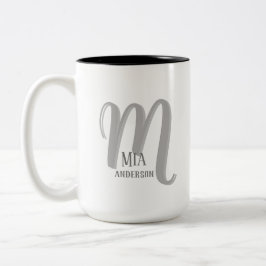 Morgon Vibe Personlig Monogram Två-Tonad Mugg