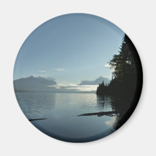 Morgon vid Lake McDonald i Glacier National Park Magnet