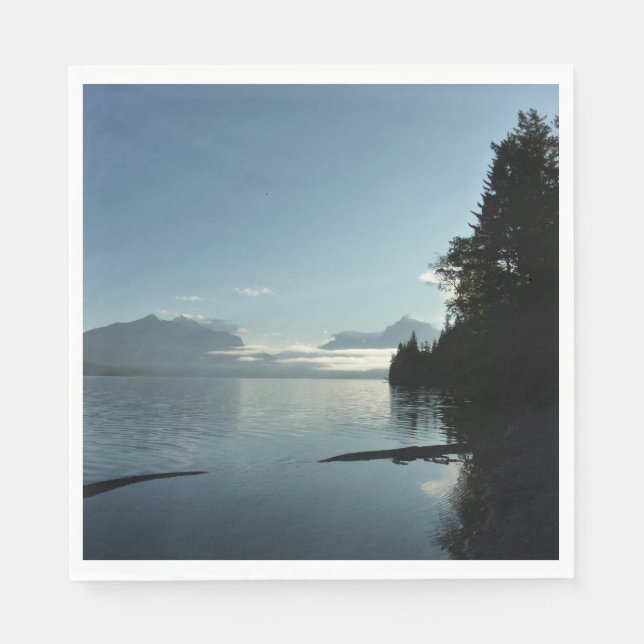 Morgon vid Lake McDonald i Glacier National Park Pappersservett (Framsidan)