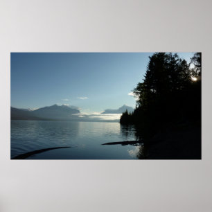 Morgon vid Lake McDonald i Glacier National Park Poster