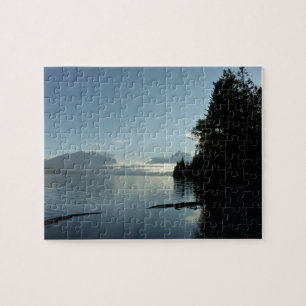 Morgon vid Lake McDonald i Glacier National Park Pussel
