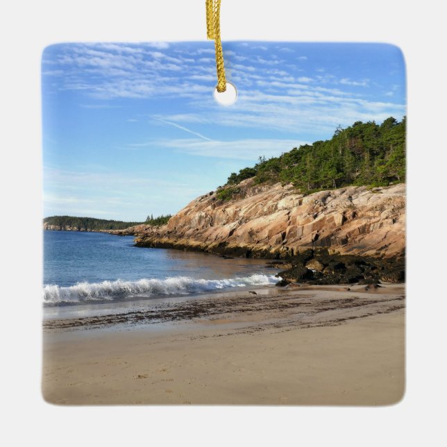 Morgon vid Sand Beach Julgransprydnad Keramik (Framsida)