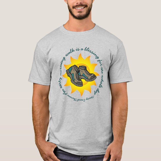 Morgon Walk Thoreau Quote T-shirt (Framsida)