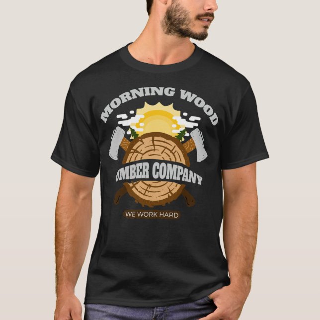 Morgon Wood Woodworkers Lumberjack Ae Chainszpir T Shirt (Framsida)
