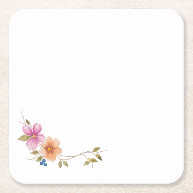 Morgonängens Blomningar Underlägg Papper Kvadrat (Framsidan)