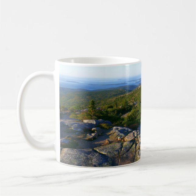 Morgonatop Cadillac Mountain i Acadia Kaffemugg (Vänster)
