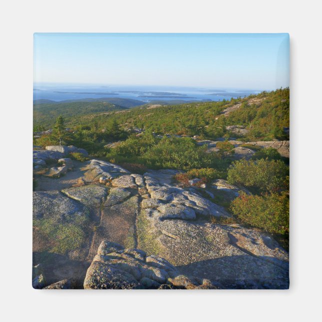 Morgonatop Cadillac Mountain i Acadia Magnet (Framsidan)