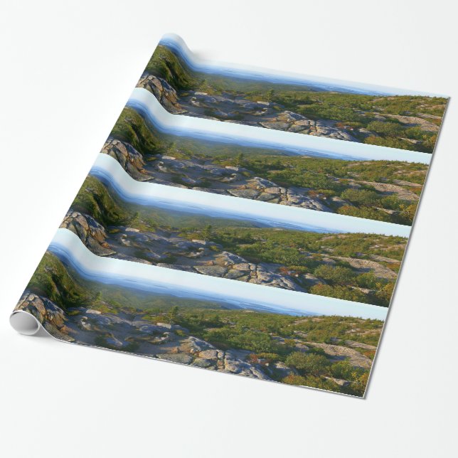 Morgonatop Cadillac Mountain i Acadia Presentpapper (Utrullad)