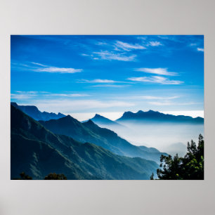 Morgonbergen Mist liggande Poster