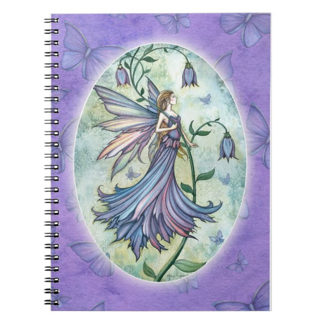 Morgonblå Flower Fairy Notebook Anteckningsbok Med Spiral (Framsidan)