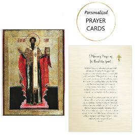 Morgonbön till St. Basil den Underbara Prayer Card Placeringskort