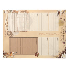 Morgonbryggning 7 Dagars Måltidsplanering Avrivbar Anteckningsblock