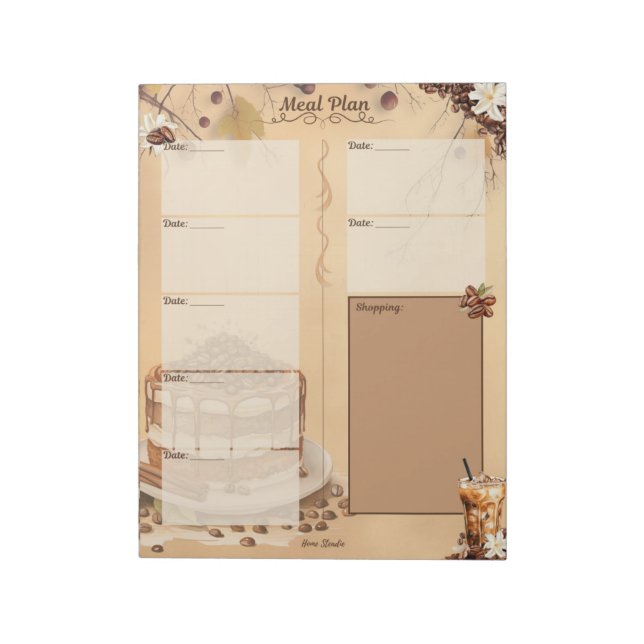Morgonbryggning 7 Dagars Tom Måltidsplanering Avri Anteckningsblock (Roterad)