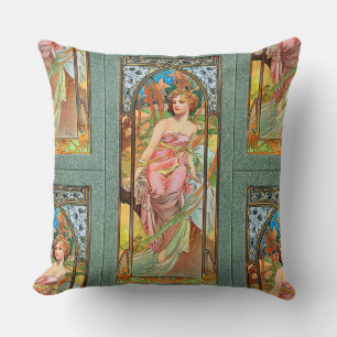 Morgondagen efter Alphonse Mucha Dekorativ kudde