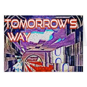 Morgondagens teknik Retro Future Art Hälsningskort