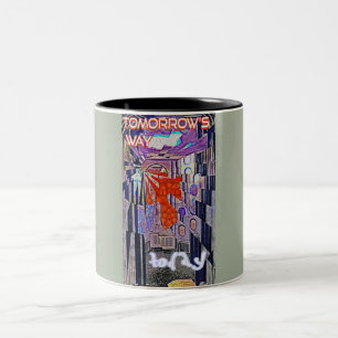 Morgondagens teknik Retro Future Art Två-Tonad Mugg