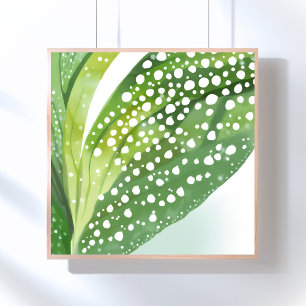 Morgondagg Modern botanisk akvarell Poster