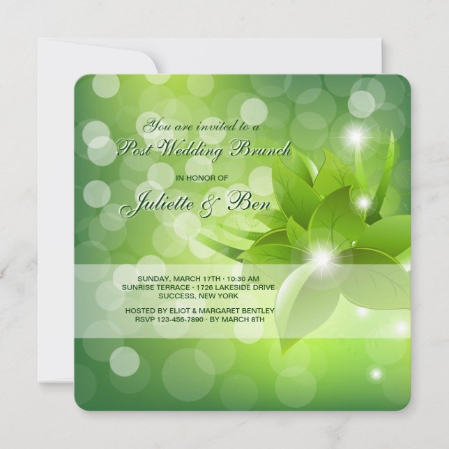 Morgondagg postar bröllopfrunchinbjudan inbjudningar (Framsida)