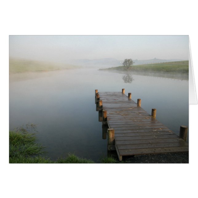 morgondimma hälsningskort (Framsidan Horizontal)