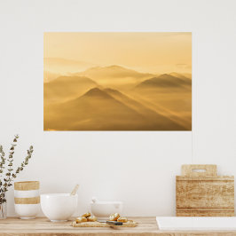 Morgondimma kullar lager soluppgång poster