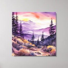 Morgondimma, rökberg, vattenfärg canvastryck