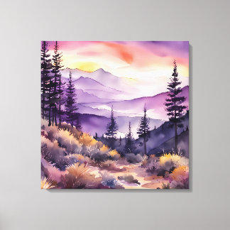 Morgondimma, rökberg, vattenfärg canvastryck