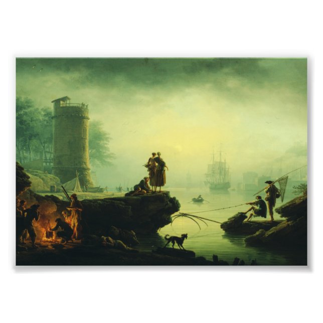 Morgondimma till sjöss av Joseph Vernet  Fototryck (Framsidan)