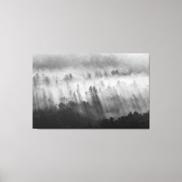 Morgondimman på bergssidan canvastryck