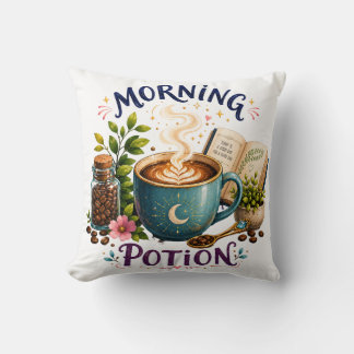 Morgonelixir – Magisk Kaffeälskare Mysig Design Kudde