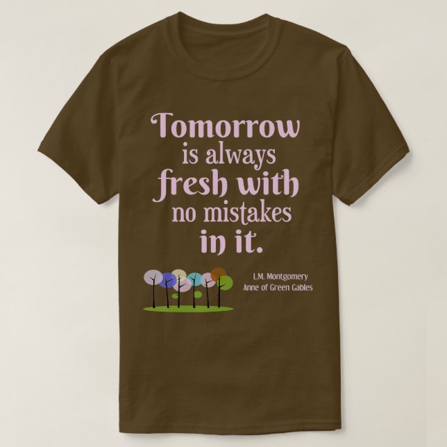Morgonen är ny Anne på Grönt Gables Bok Quote G T Shirt (Design framsida)