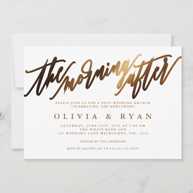 Morgonen efter inbjudan efter bröllop brunch (Framsida)