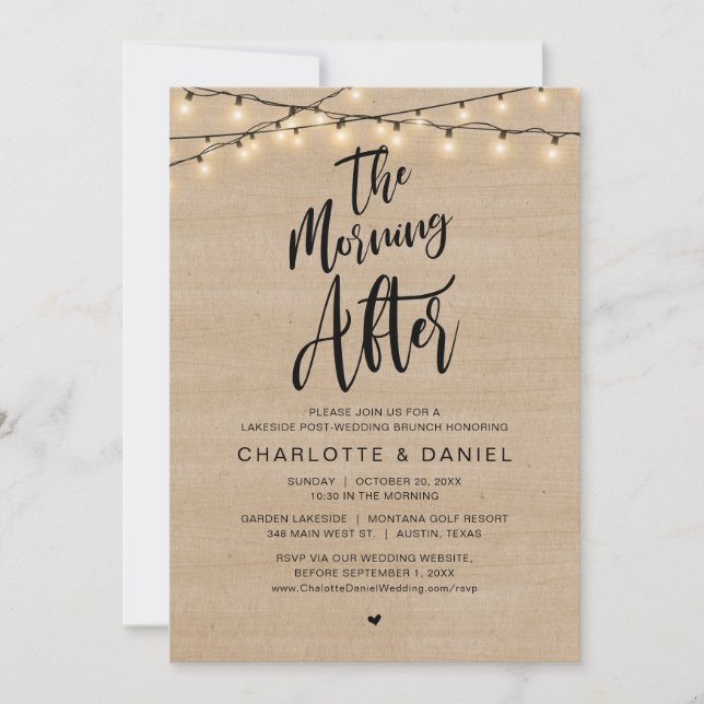 Morgonen efter, Post Bröllop Brunch Inbjudningar (Framsida)