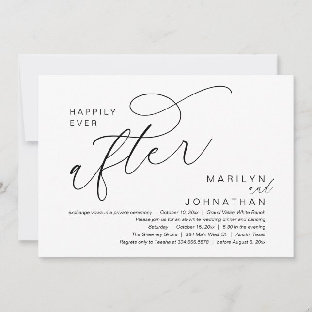 Morgonen efter, Post Bröllop Brunch Tack Inbjudningar (Framsida)