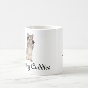 Morgonen kelar kattungen kaffemugg